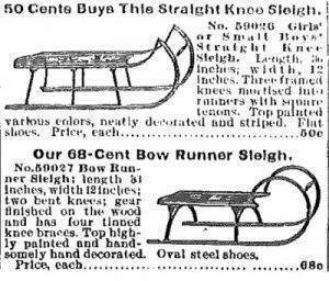 advertisement for sleds from 1900
