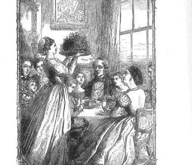 1870s illustration - holiday celebration
