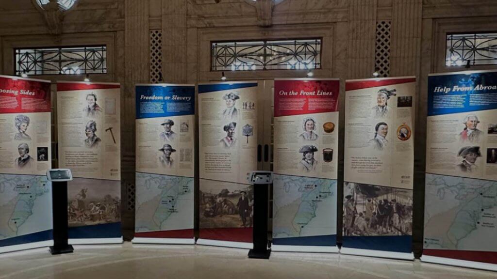 seven pop-up panels from exhibit